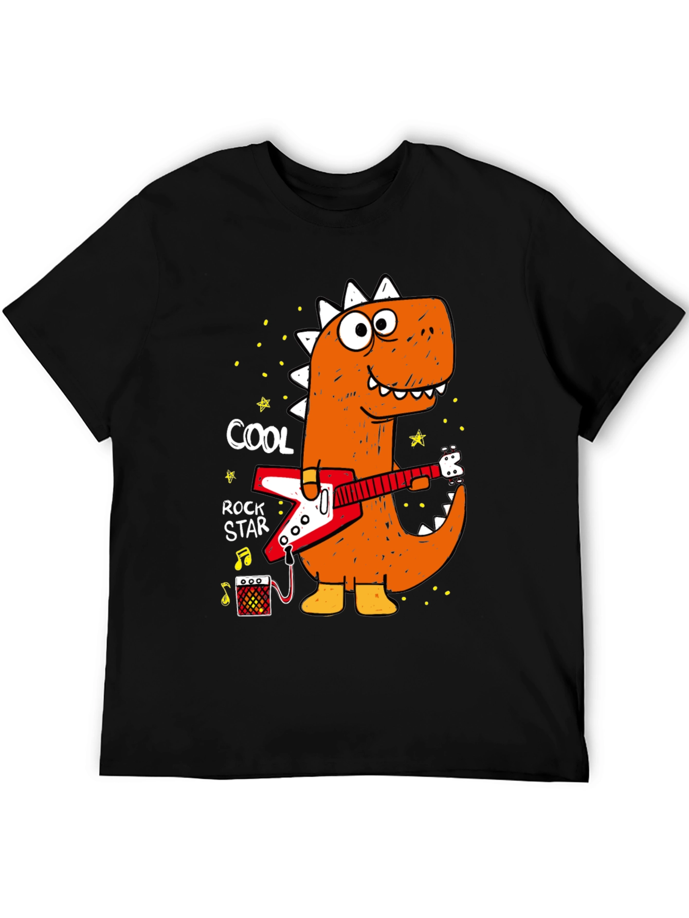 Cool Rock Star Dinosaur Graphic Tee