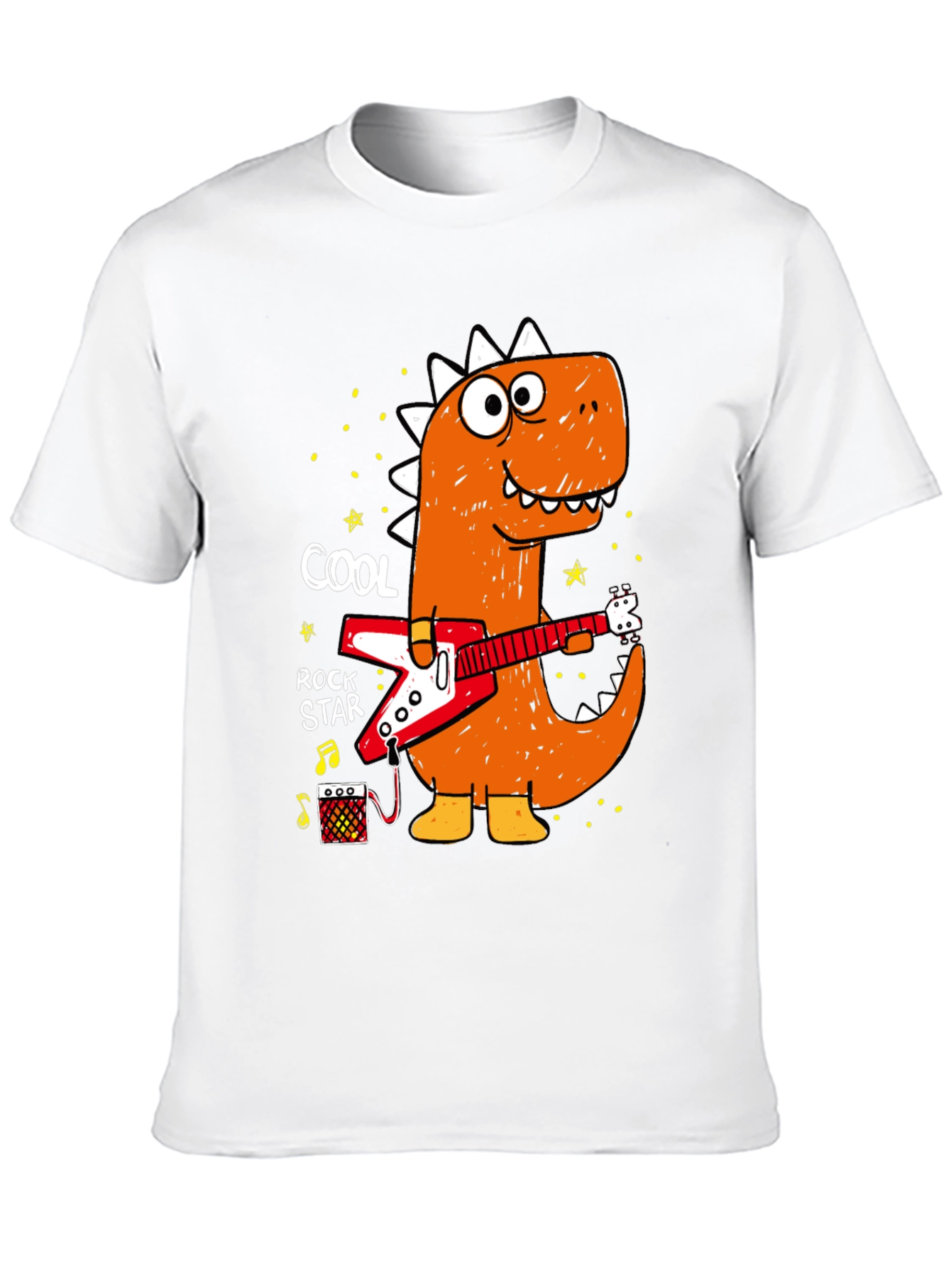 Cool Rock Star Dinosaur Graphic Tee