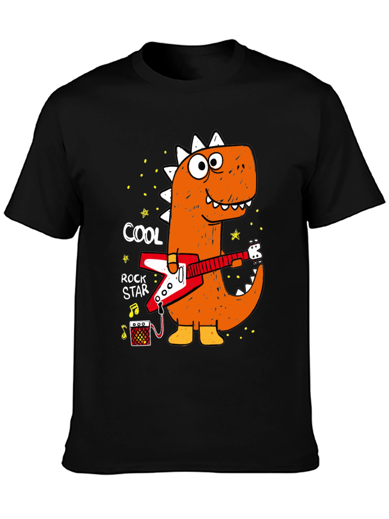 Cool Rock Star Dinosaur Graphic Tee