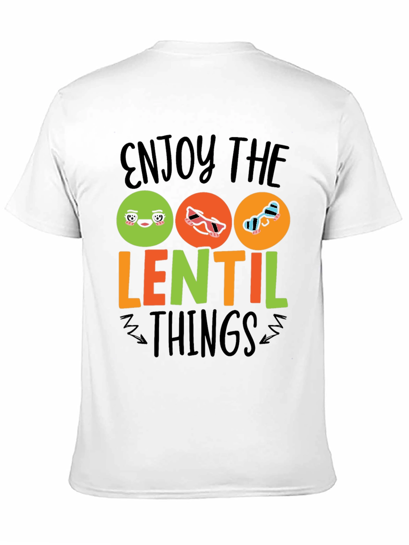 Enjoy the Lentil Things Black Graphic T-Shirt