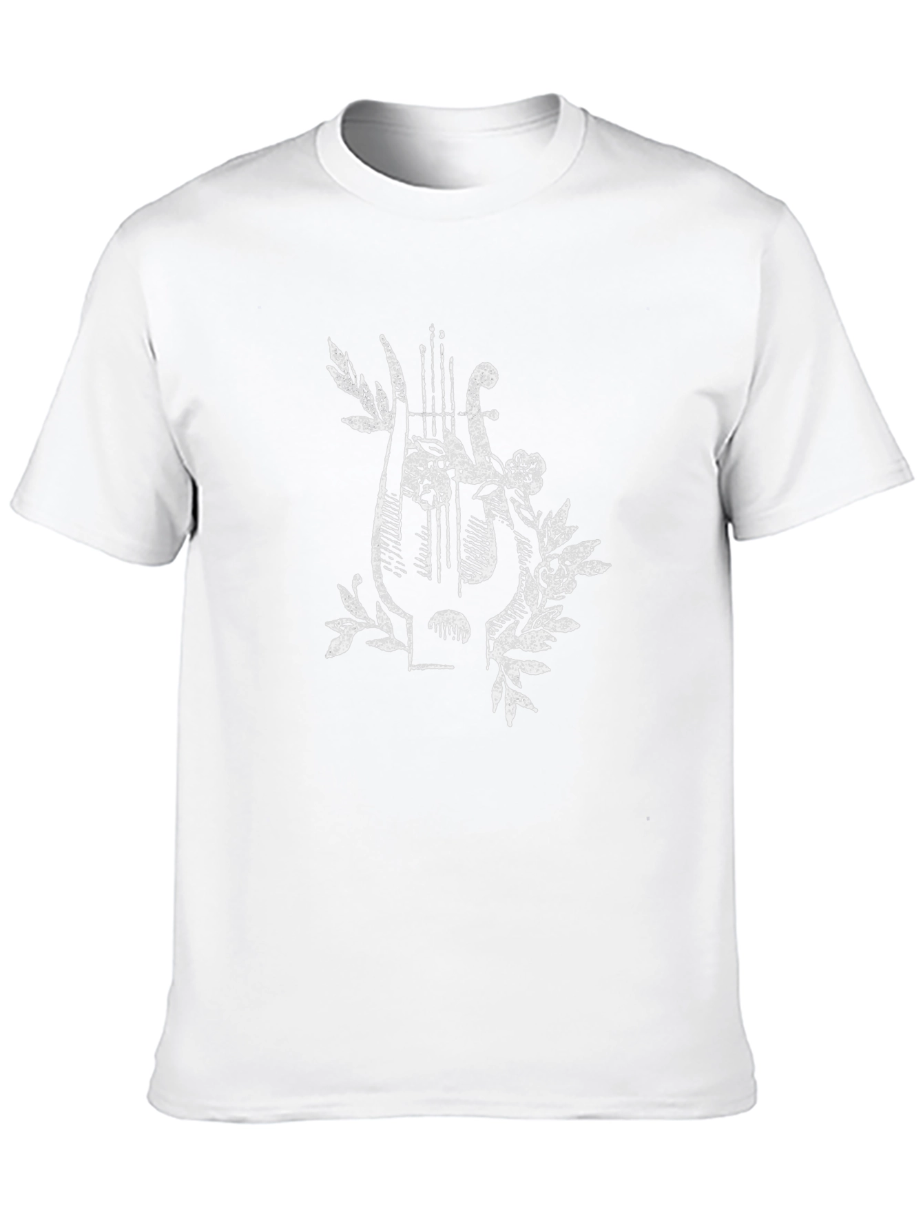 Floral Lyre Graphic Tee - Classic Black