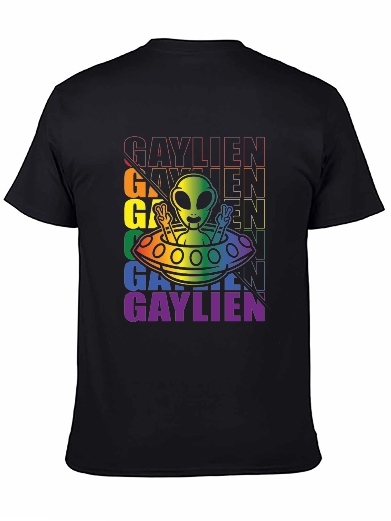 Gaylien Pride Graphic Tee - Rainbow Alien LGBTQ Shirt