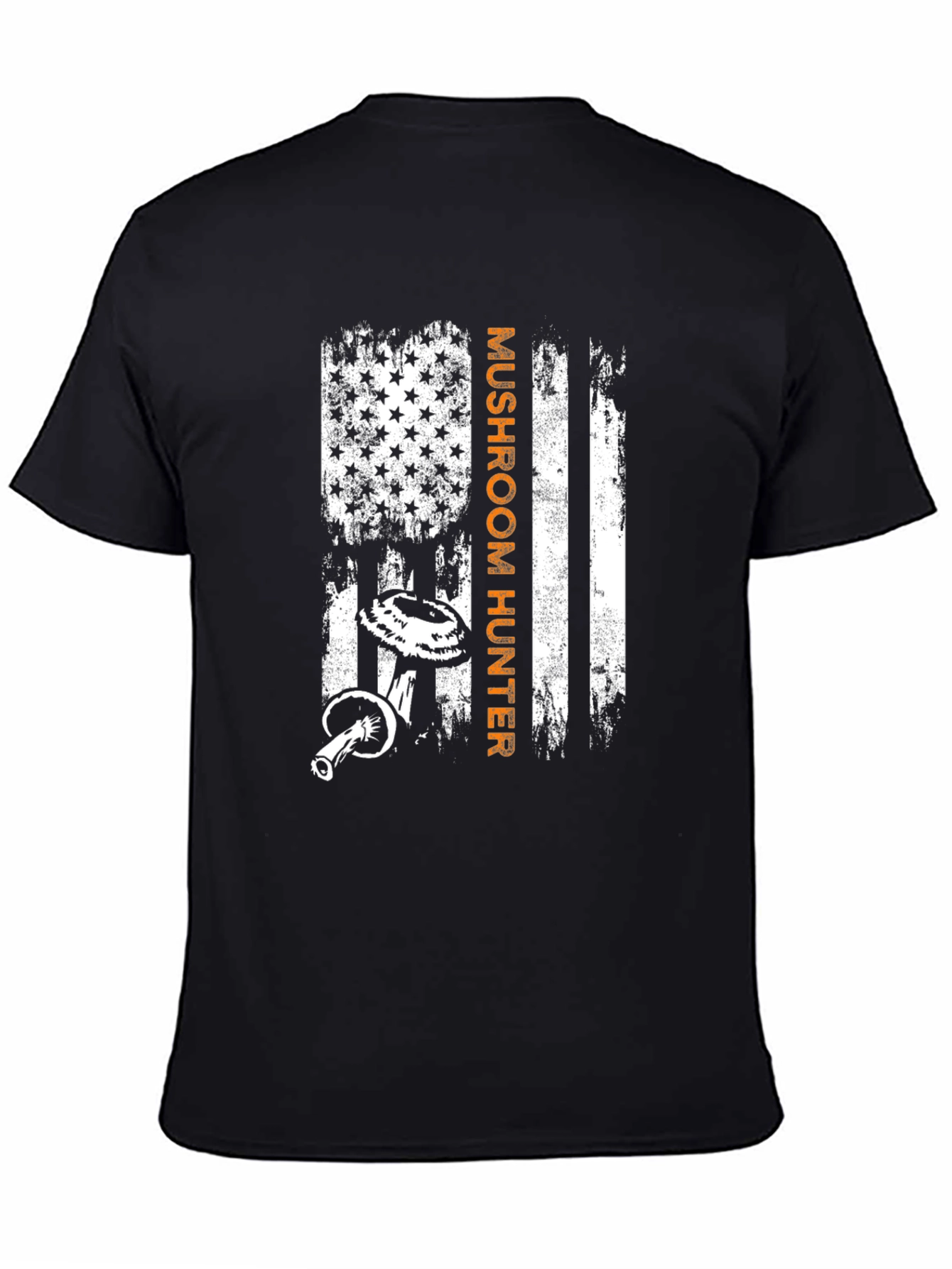 Mushroom Hunter American Flag Graphic T-Shirt