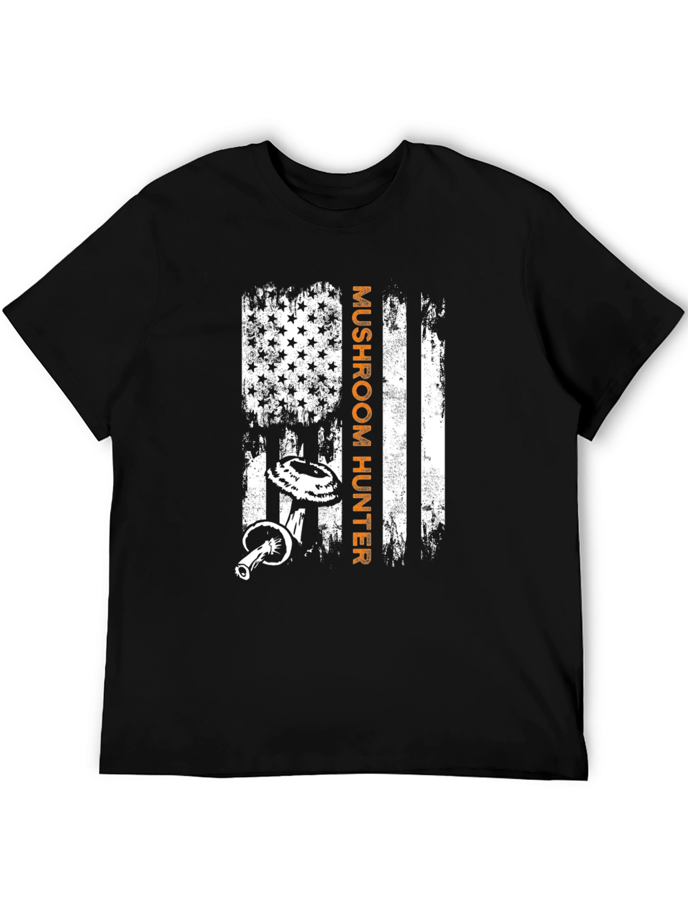 Mushroom Hunter American Flag Graphic T-Shirt