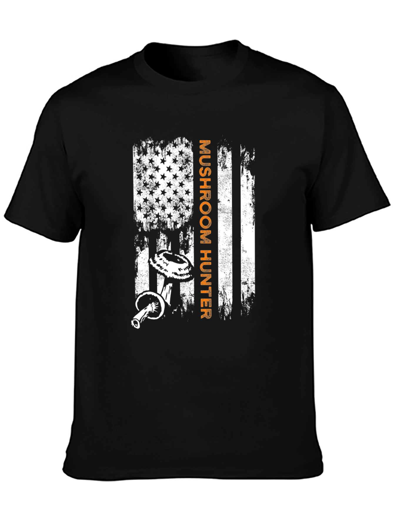 Mushroom Hunter American Flag Graphic T-Shirt