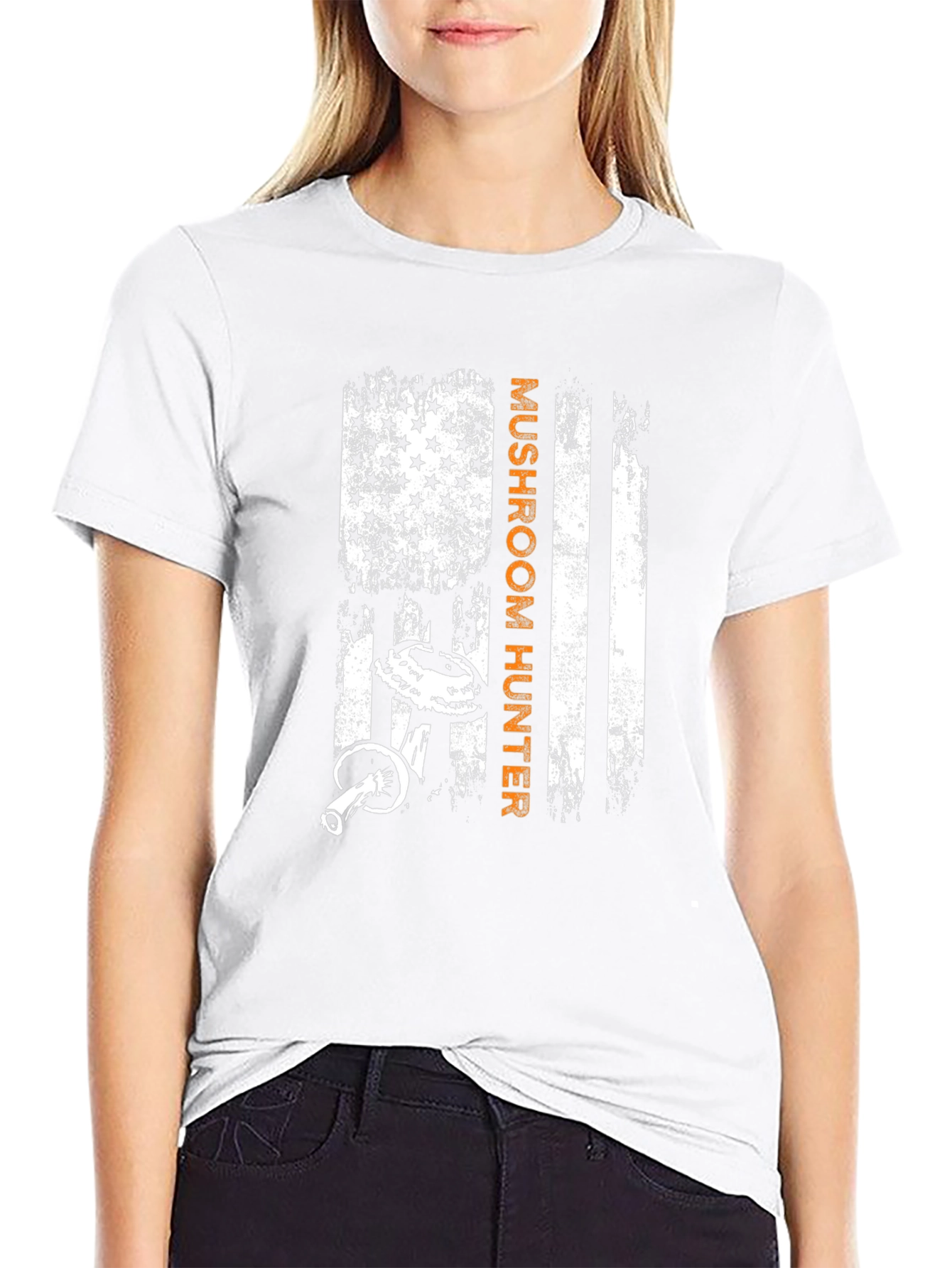 Mushroom Hunter American Flag Graphic T-Shirt
