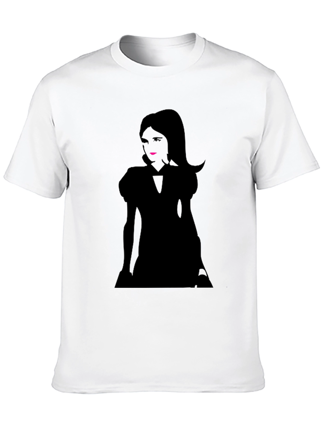 Silhouette Graphic Print T-Shirt - Casual Black Tee