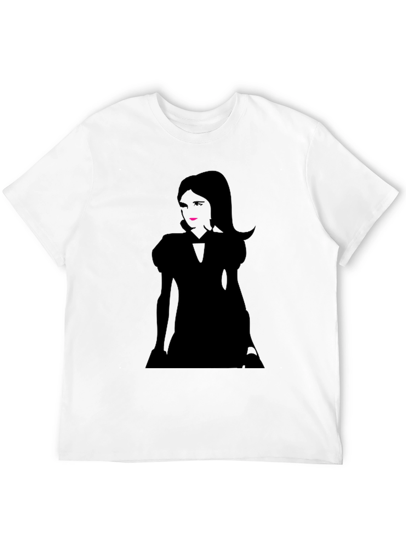 Silhouette Graphic Print T-Shirt - Casual Black Tee
