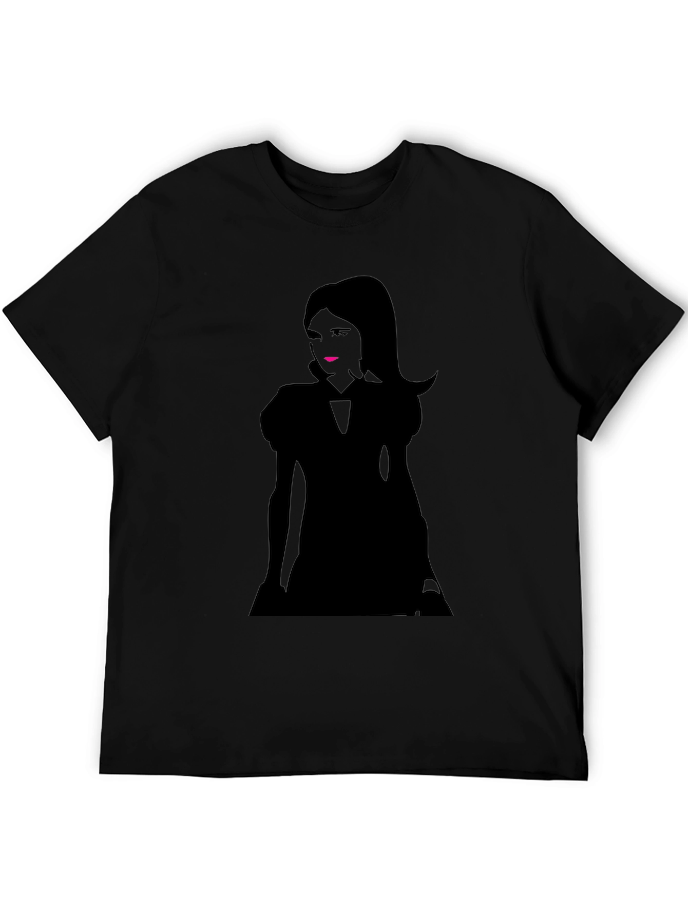 Silhouette Graphic Print T-Shirt - Casual Black Tee