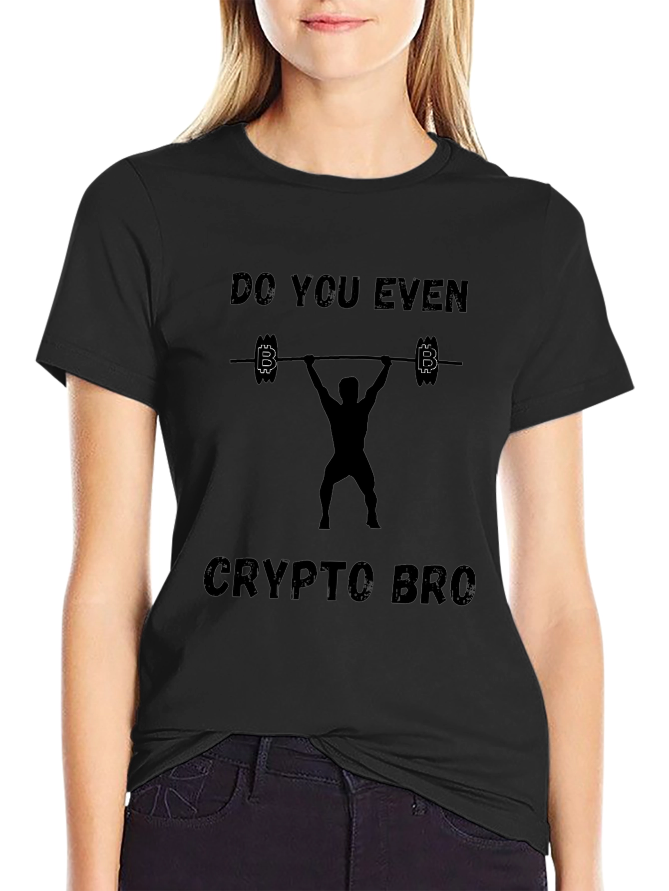 Crypto Bro Black T-Shirt - Gym & Bitcoin Design