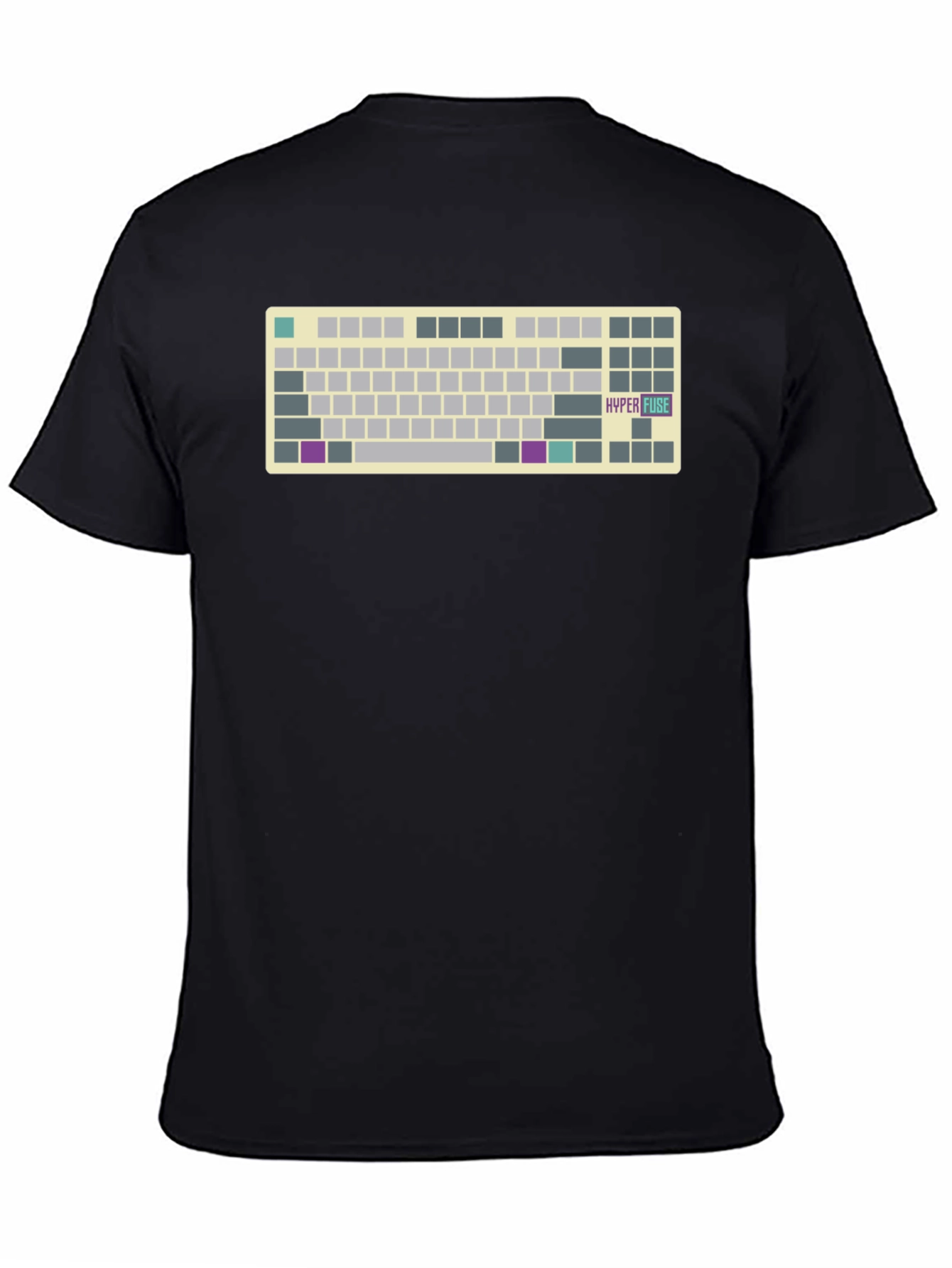 Hyper Fuse Keyboard T-Shirt - Black Novelty Design