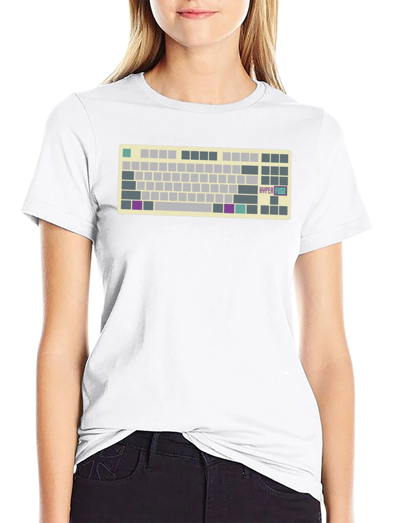 Hyper Fuse Keyboard T-Shirt - Black Novelty Design