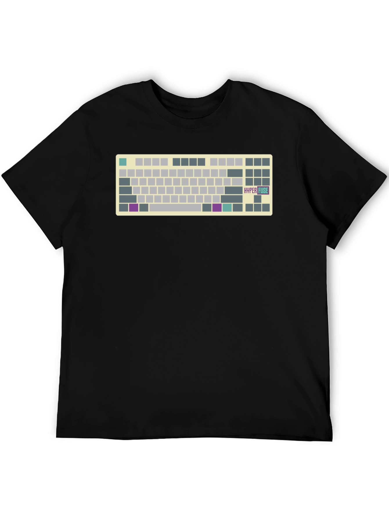 Hyper Fuse Keyboard T-Shirt - Black Novelty Design