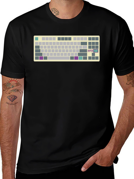 Hyper Fuse Keyboard T-Shirt - Black Novelty Design