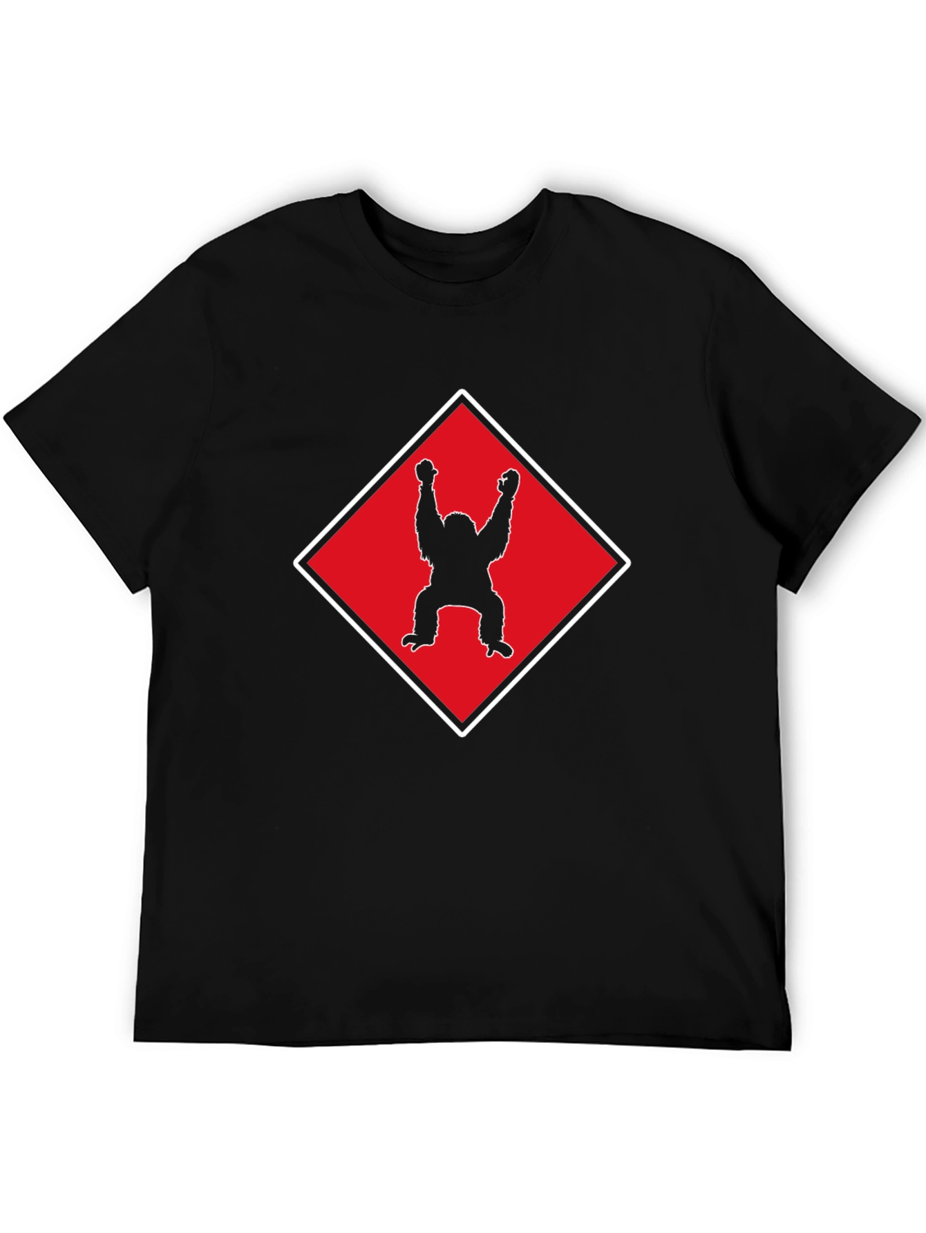 Orangutan Silhouette Graphic Tee - Black