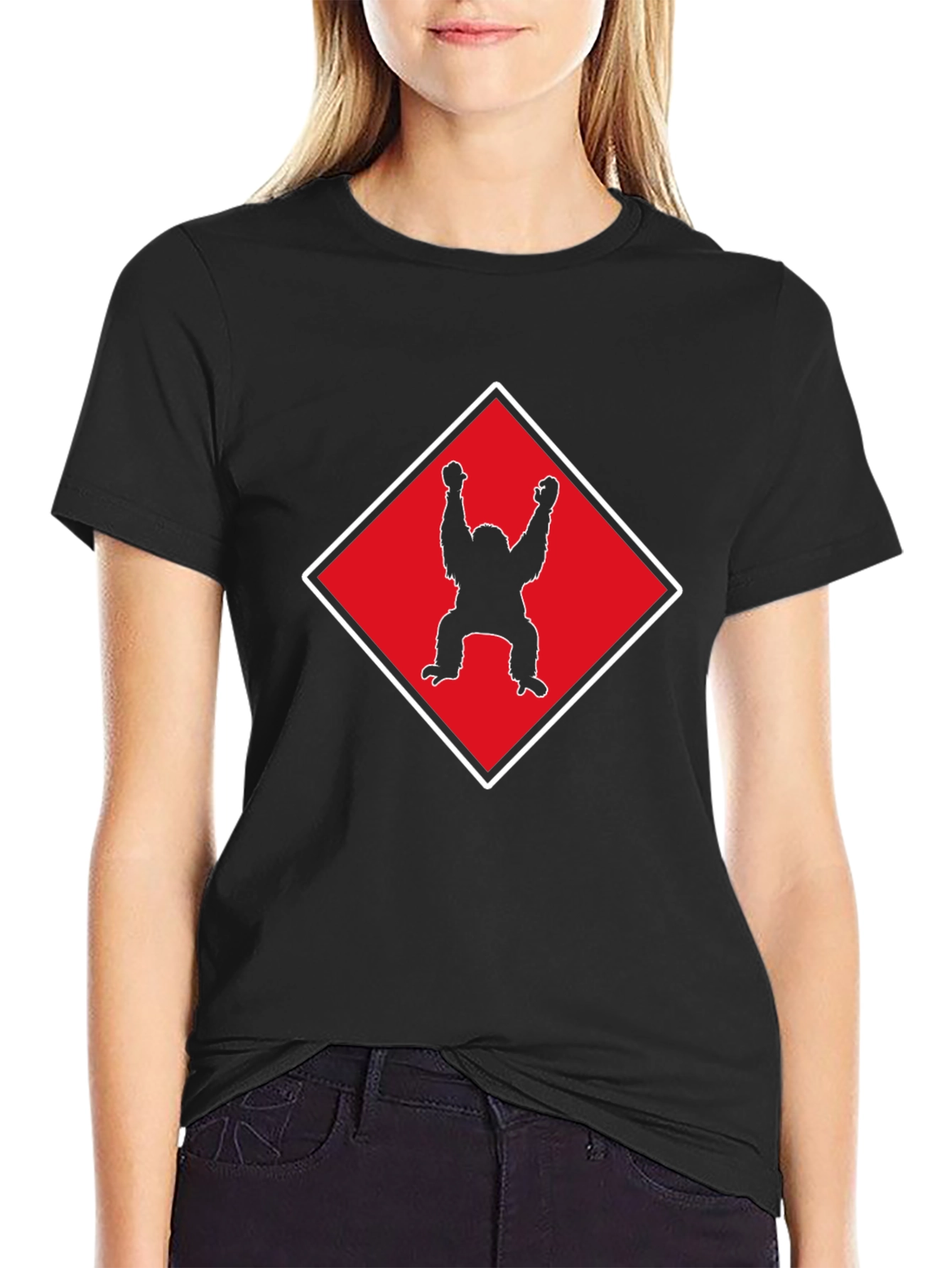Orangutan Silhouette Graphic Tee - Black