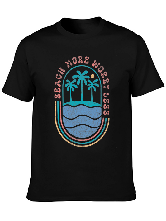 Beach More Worry Less Graphic T-Shirt