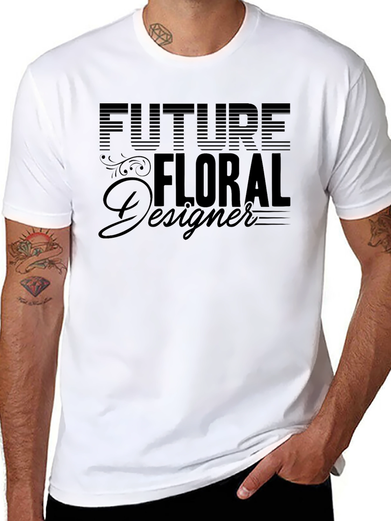 Future Floral Designer Black T-Shirt