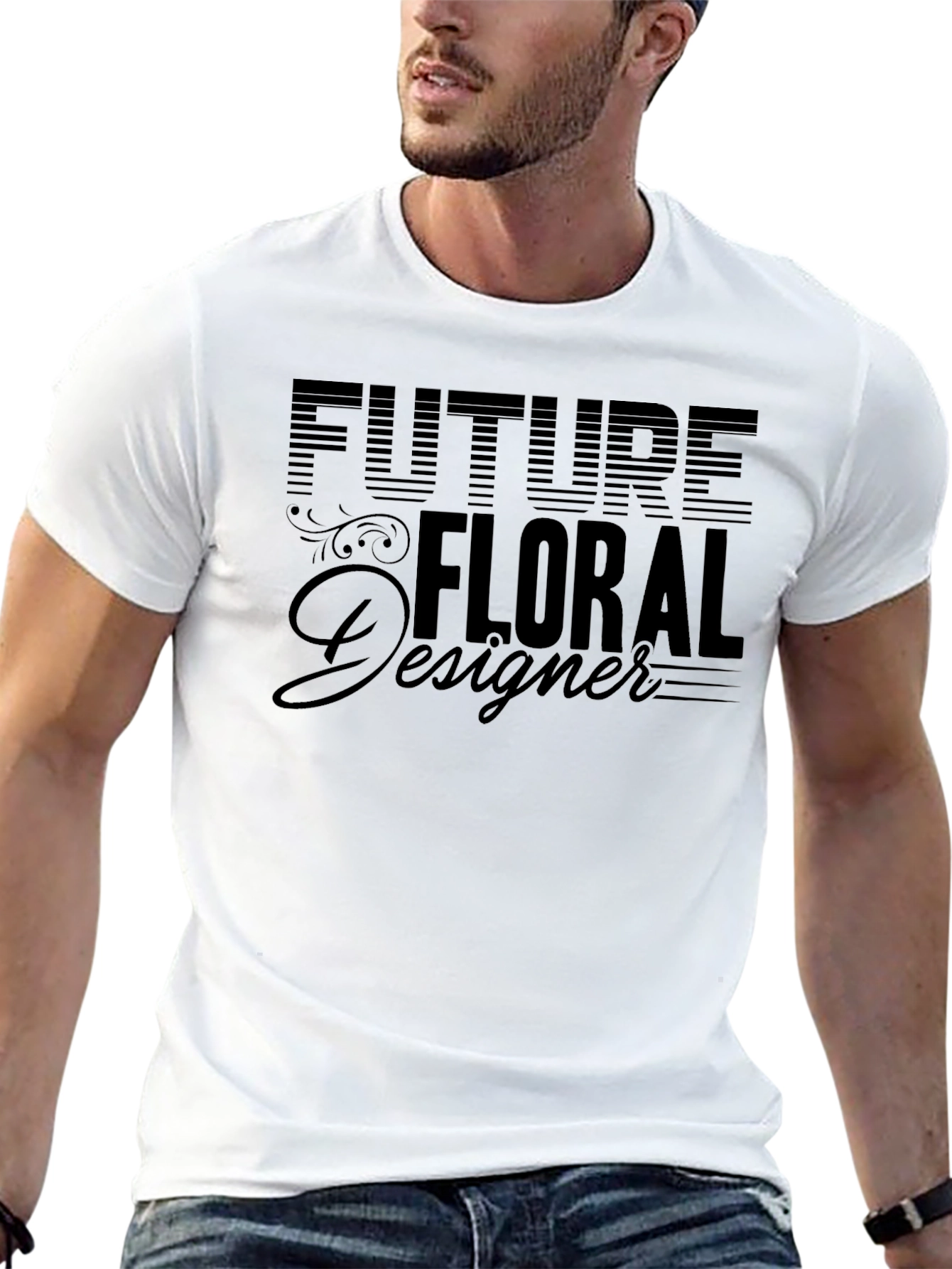 Future Floral Designer Black T-Shirt