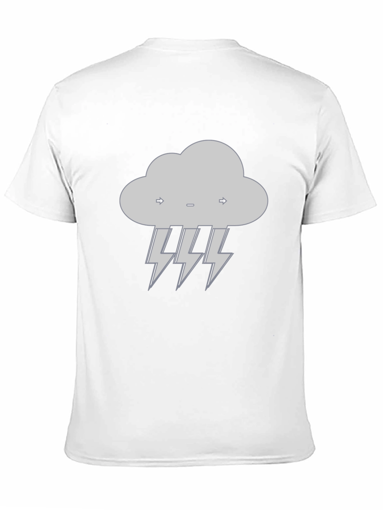 Storm Cloud Lightning Bolt Graphic Tee - Black