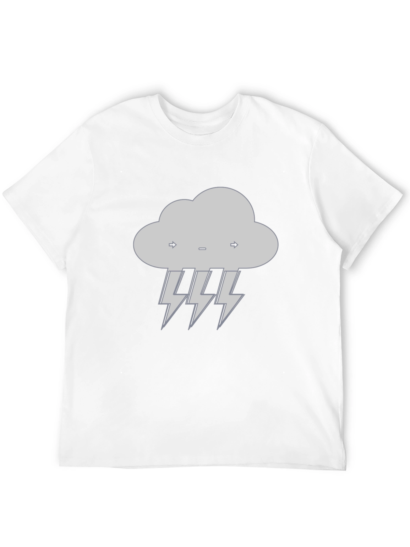 Storm Cloud Lightning Bolt Graphic Tee - Black