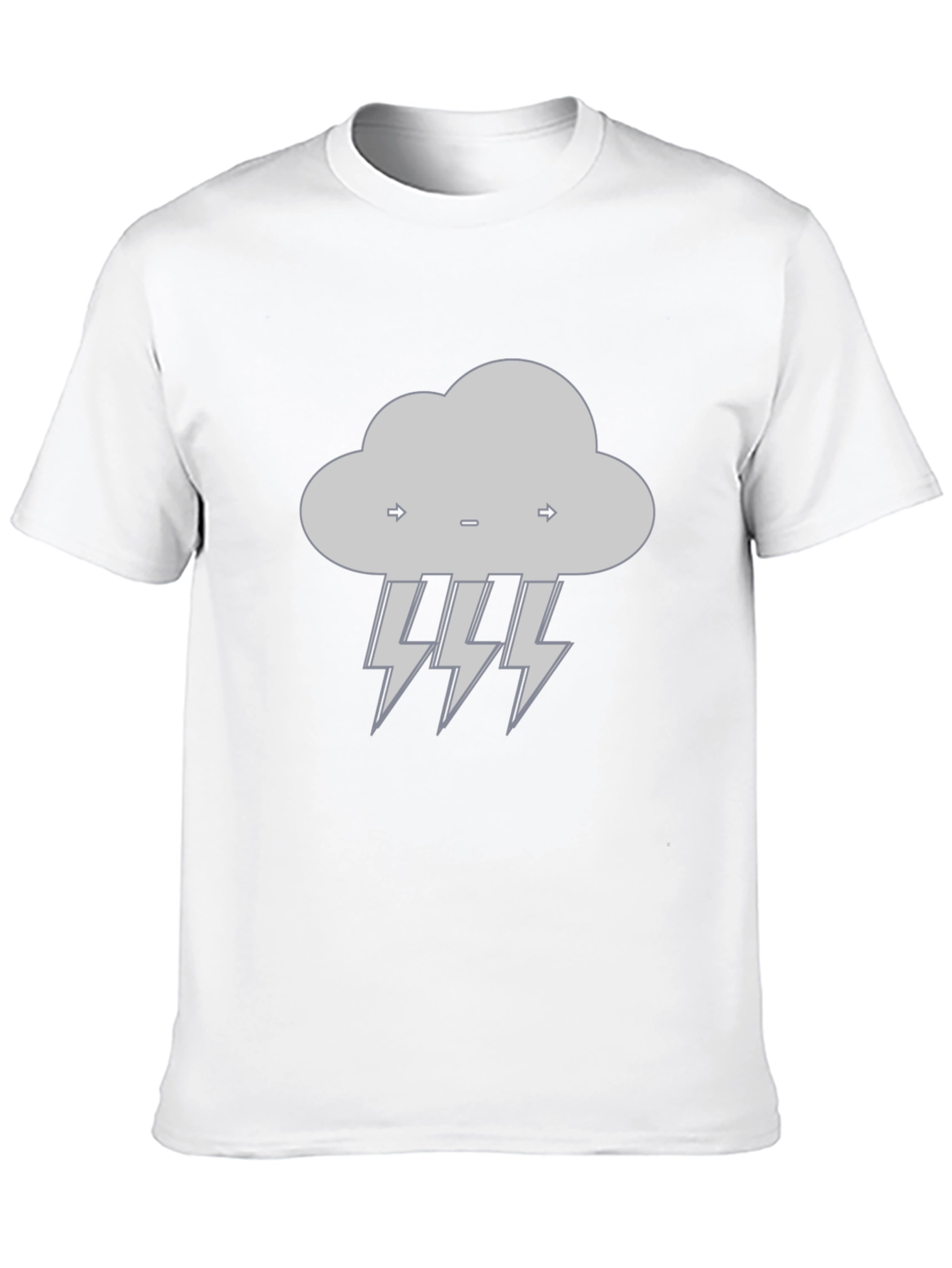 Storm Cloud Lightning Bolt Graphic Tee - Black