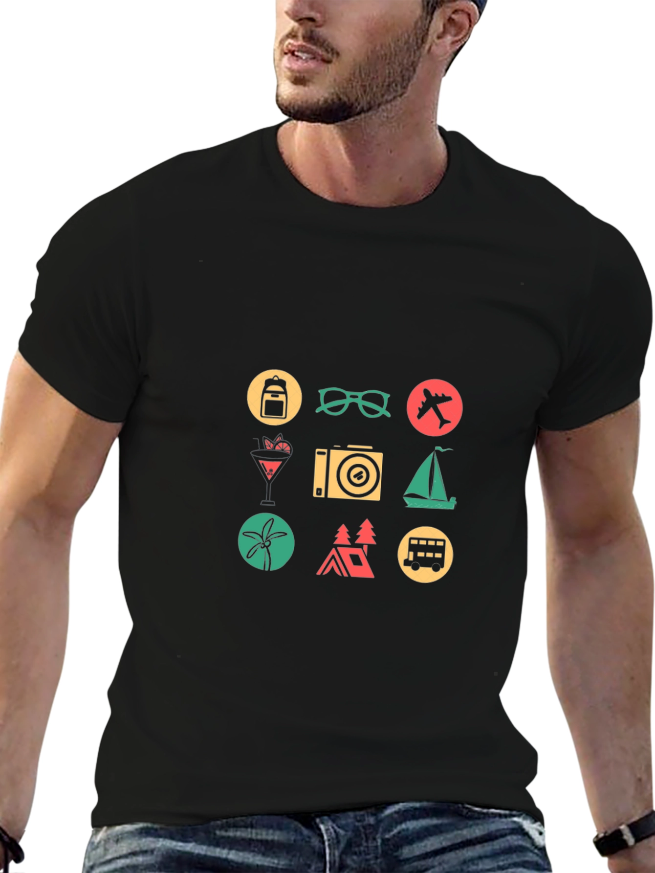 Travel Icon T-Shirt - Black