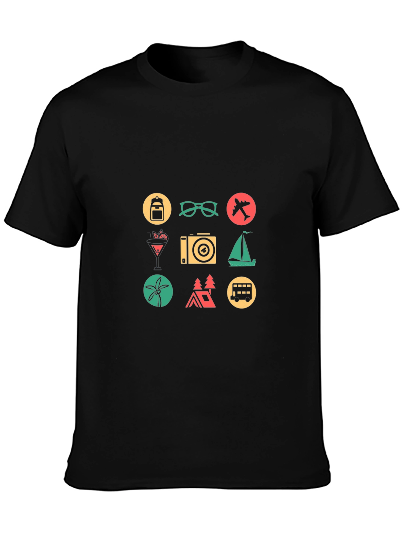 Travel Icon T-Shirt - Black