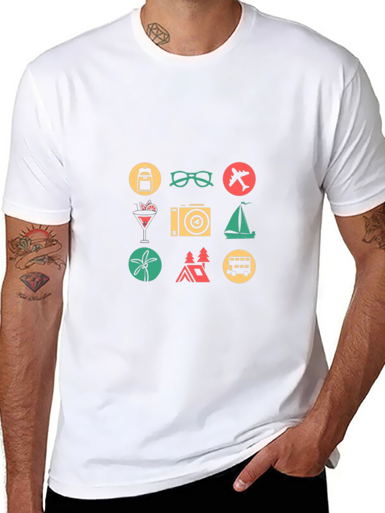 Travel Icon T-Shirt - Black