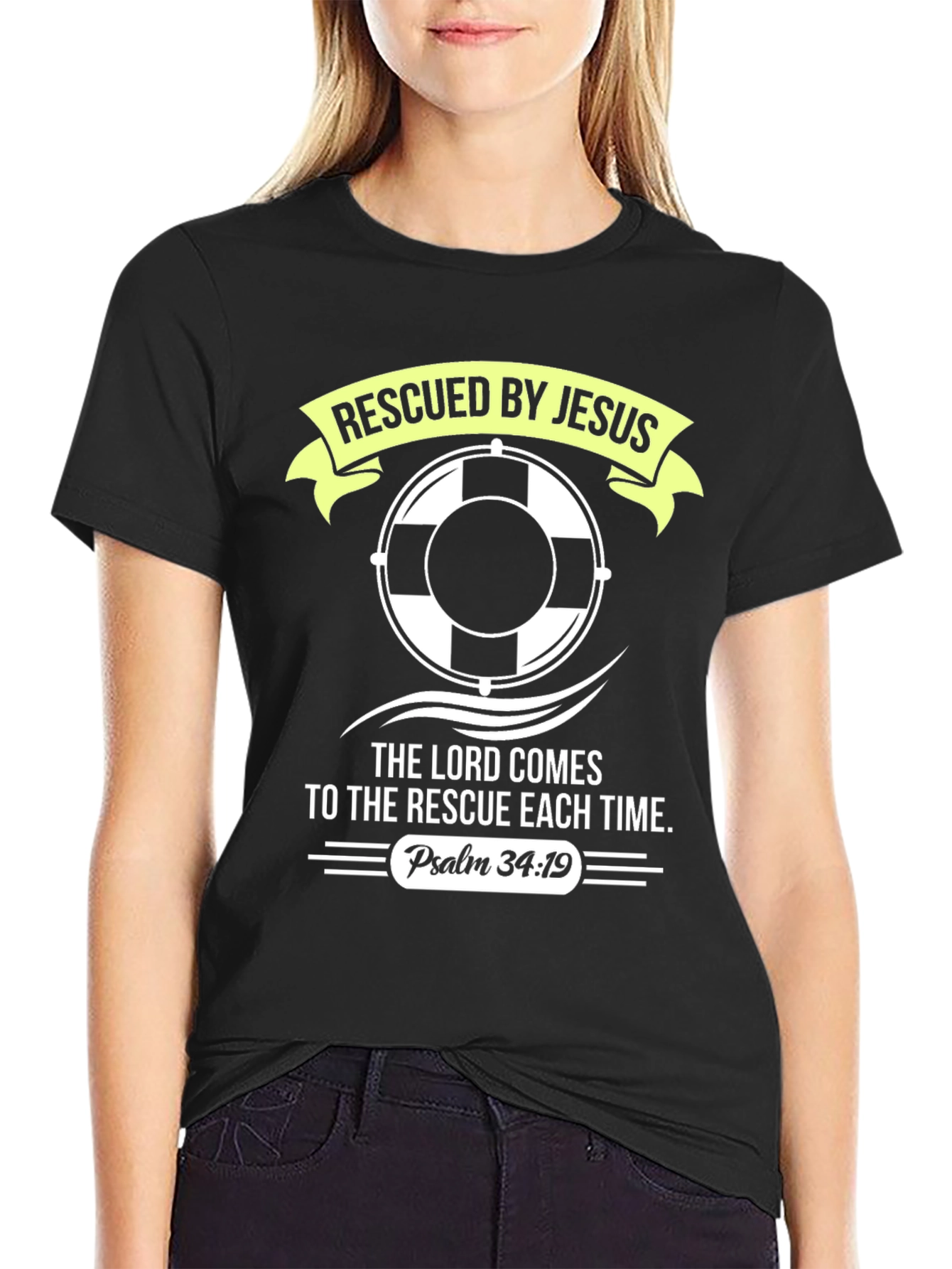 Rescued By Jesus T-Shirt - Religious Graphic Tee