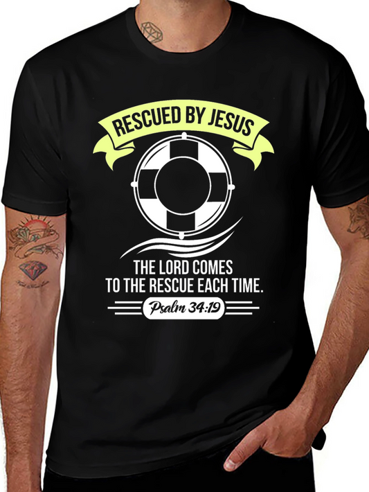 Rescued By Jesus T-Shirt - Religious Graphic Tee