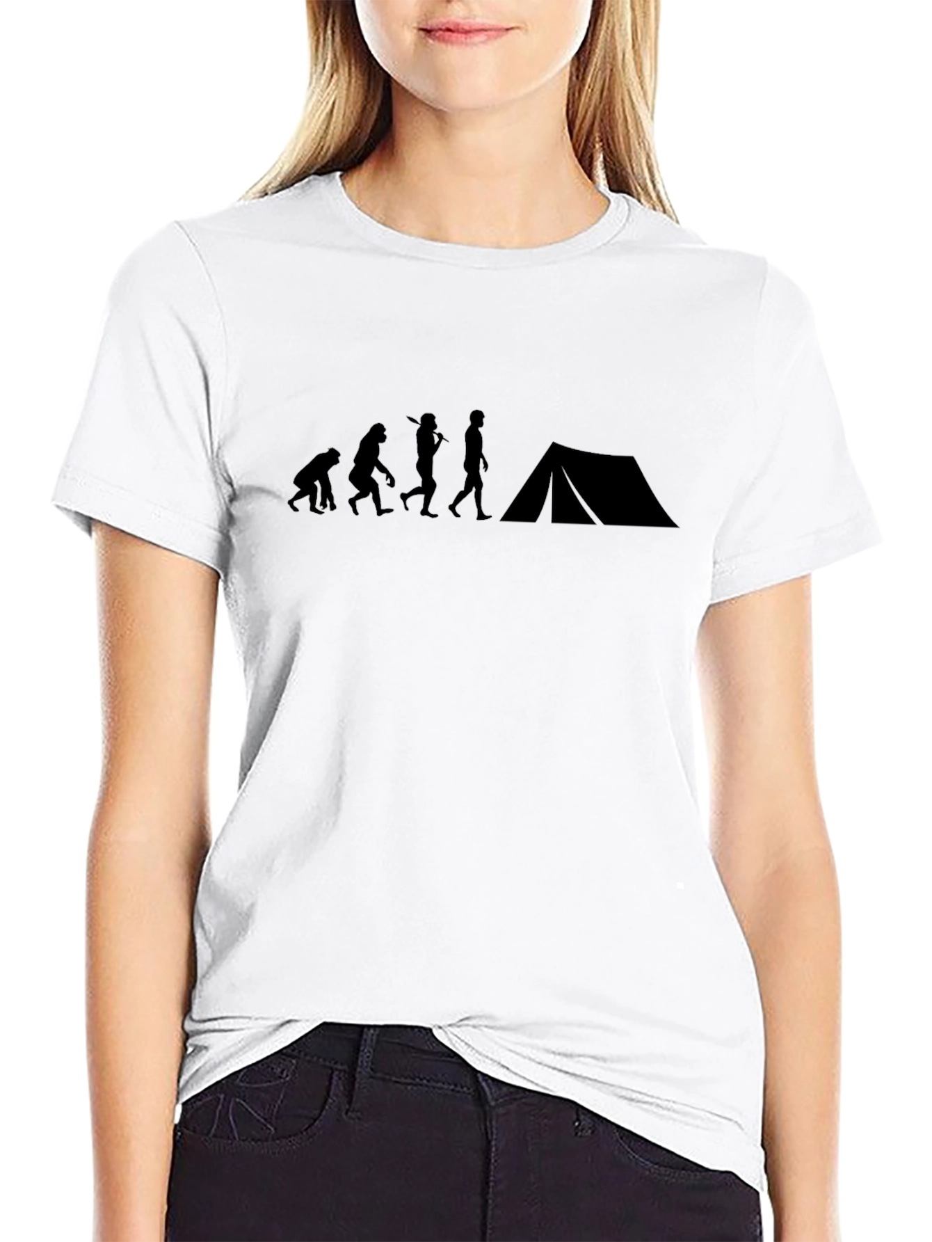 Evolution of Camping T-Shirt - Black Graphic Tee