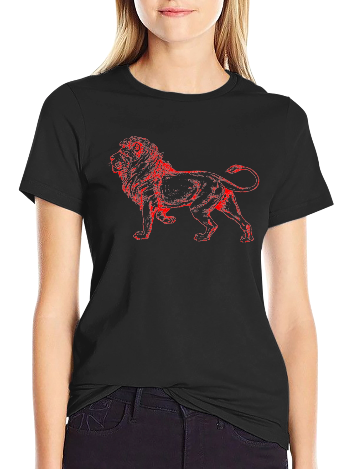 Lion Graphic Black Tee