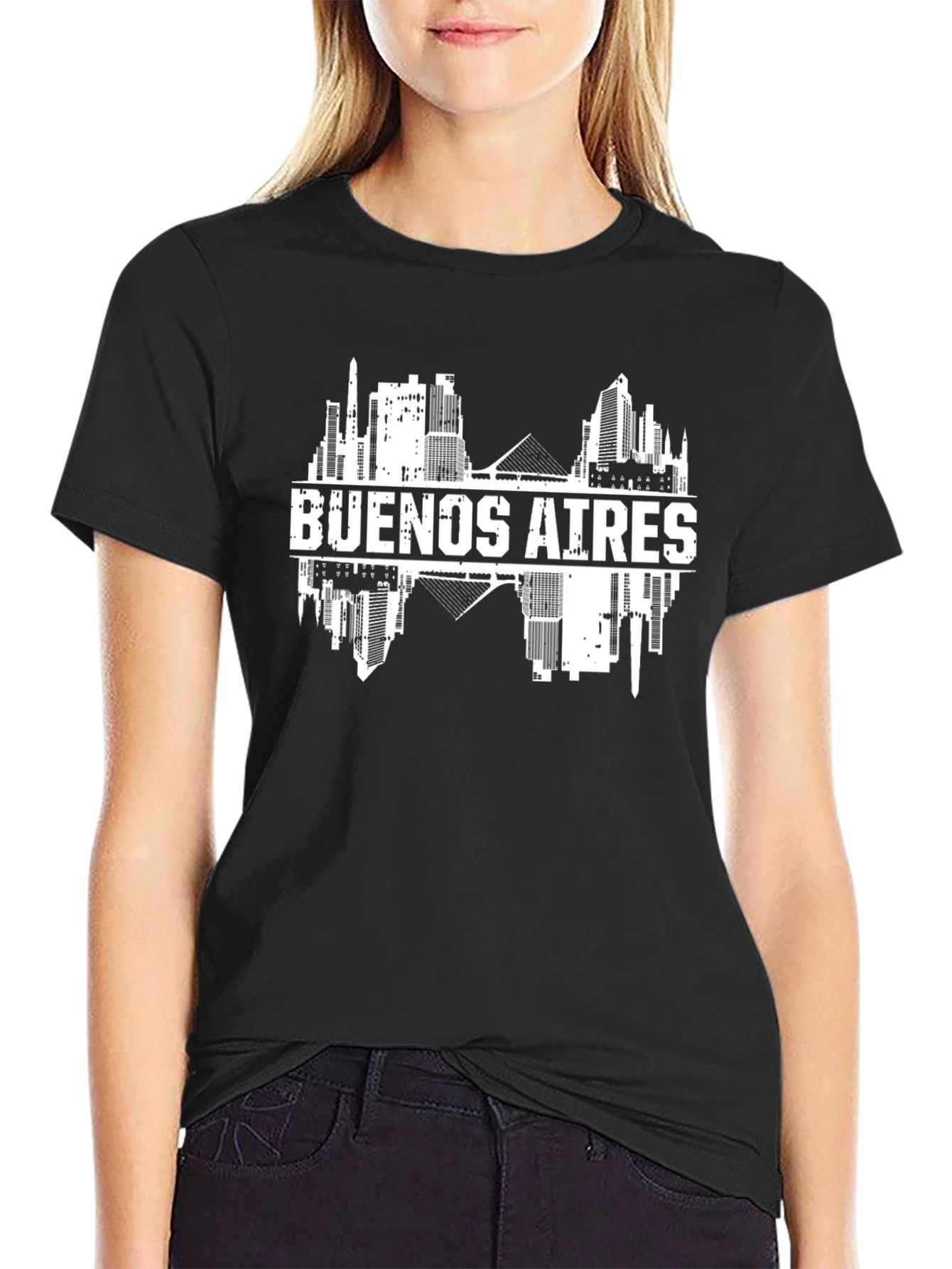 Buenos Aires Skyline Graphic Tee - Black