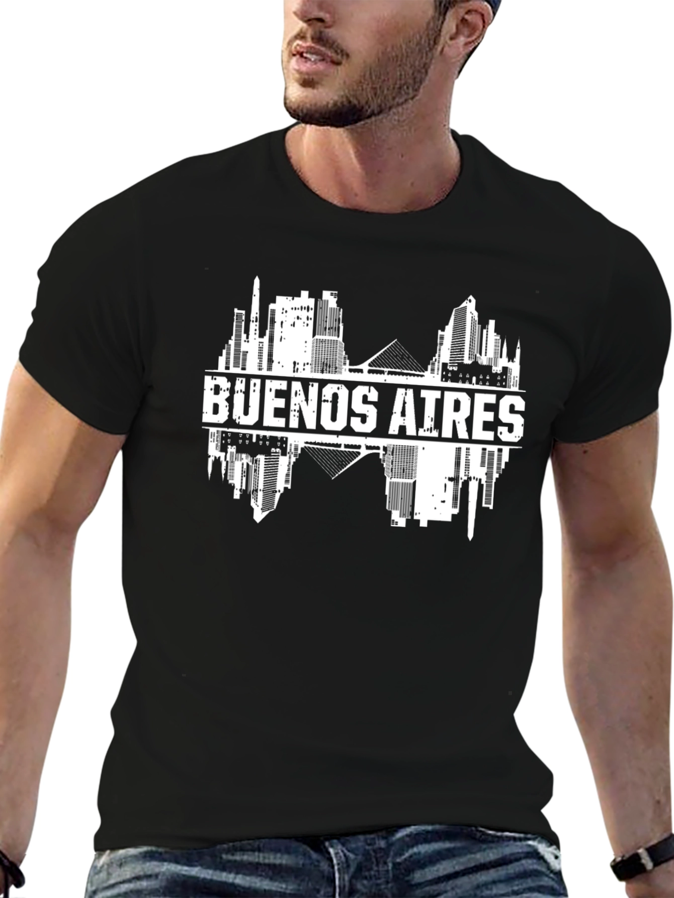 Buenos Aires Skyline Graphic Tee - Black