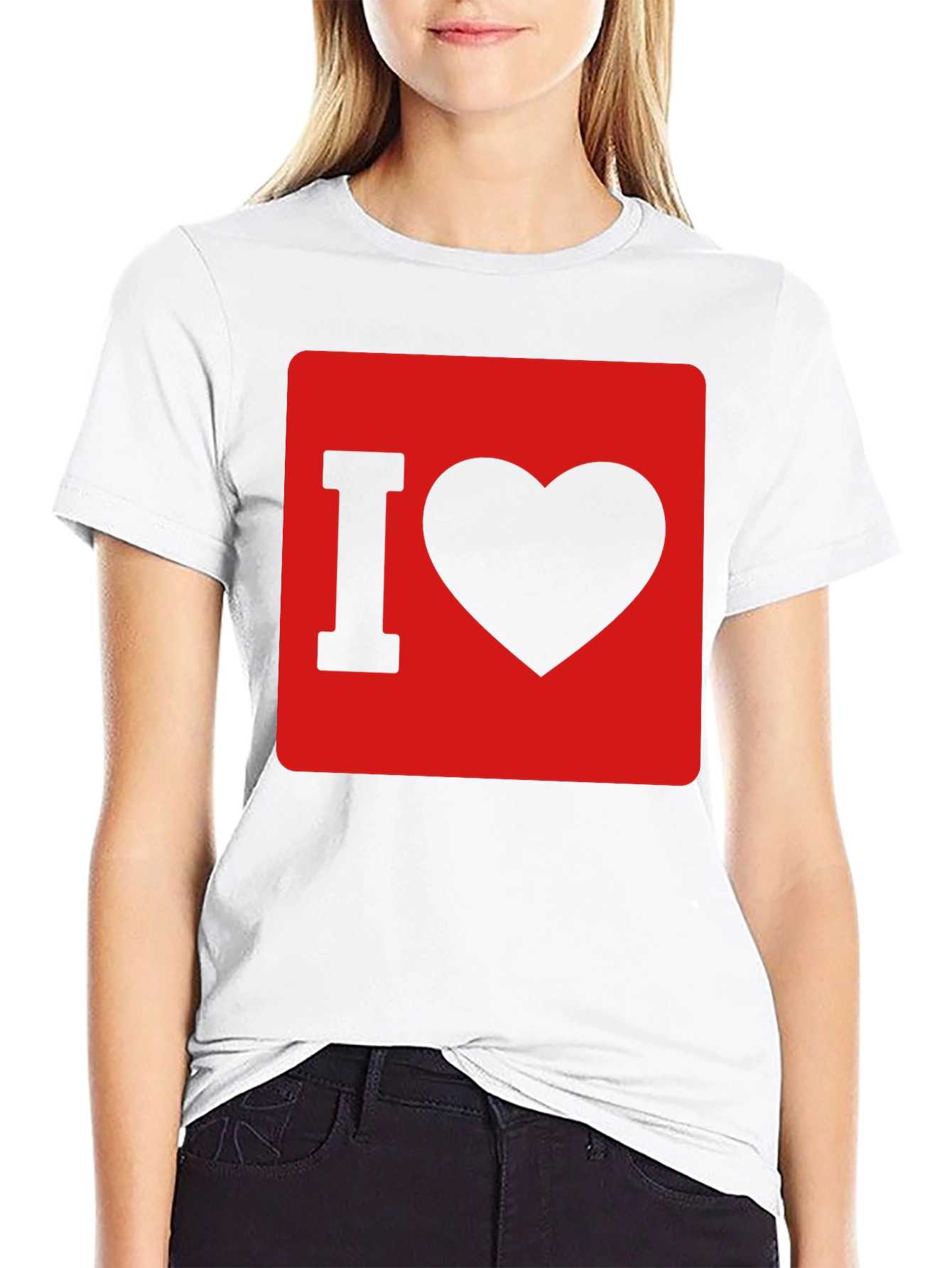 I Love Heart Graphic T-Shirt - Black Cotton Tee