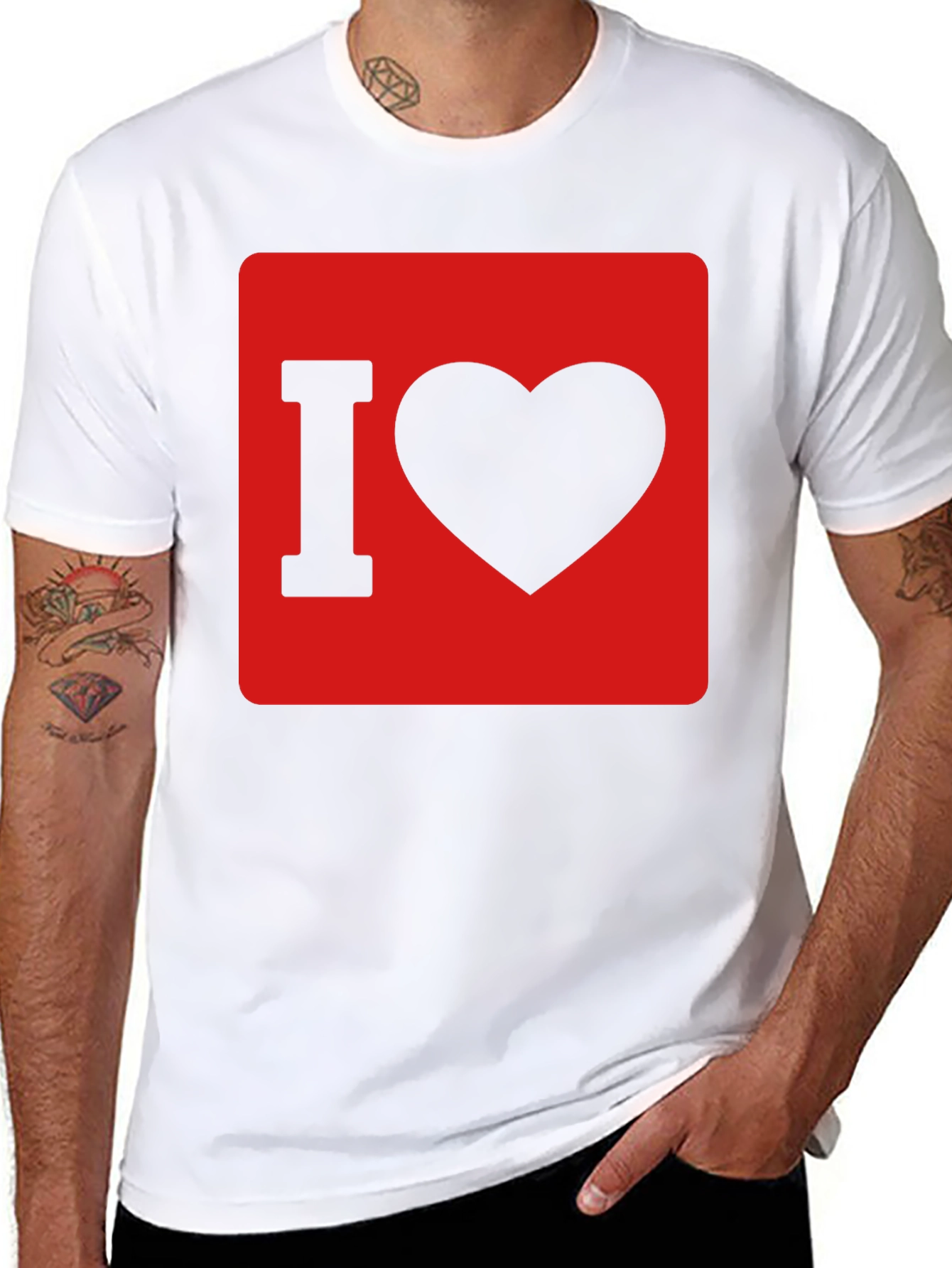 I Love Heart Graphic T-Shirt - Black Cotton Tee