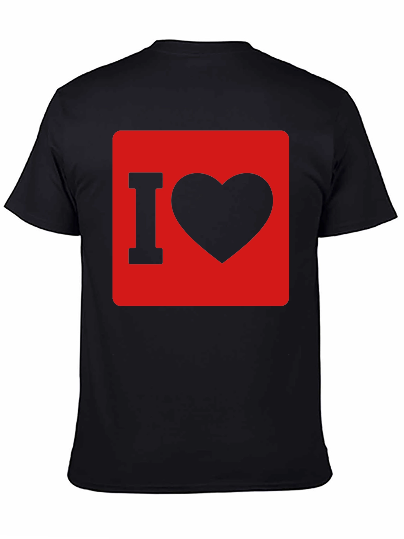 I Love Heart Graphic T-Shirt - Black Cotton Tee