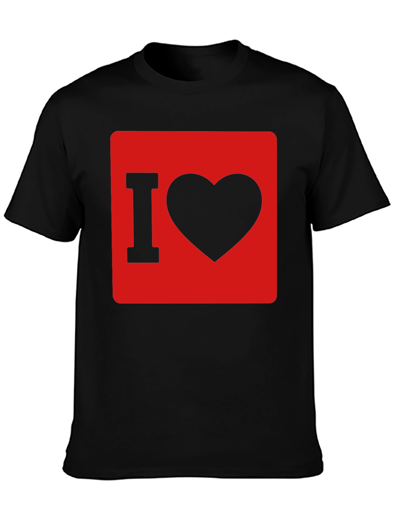 I Love Heart Graphic T-Shirt - Black Cotton Tee