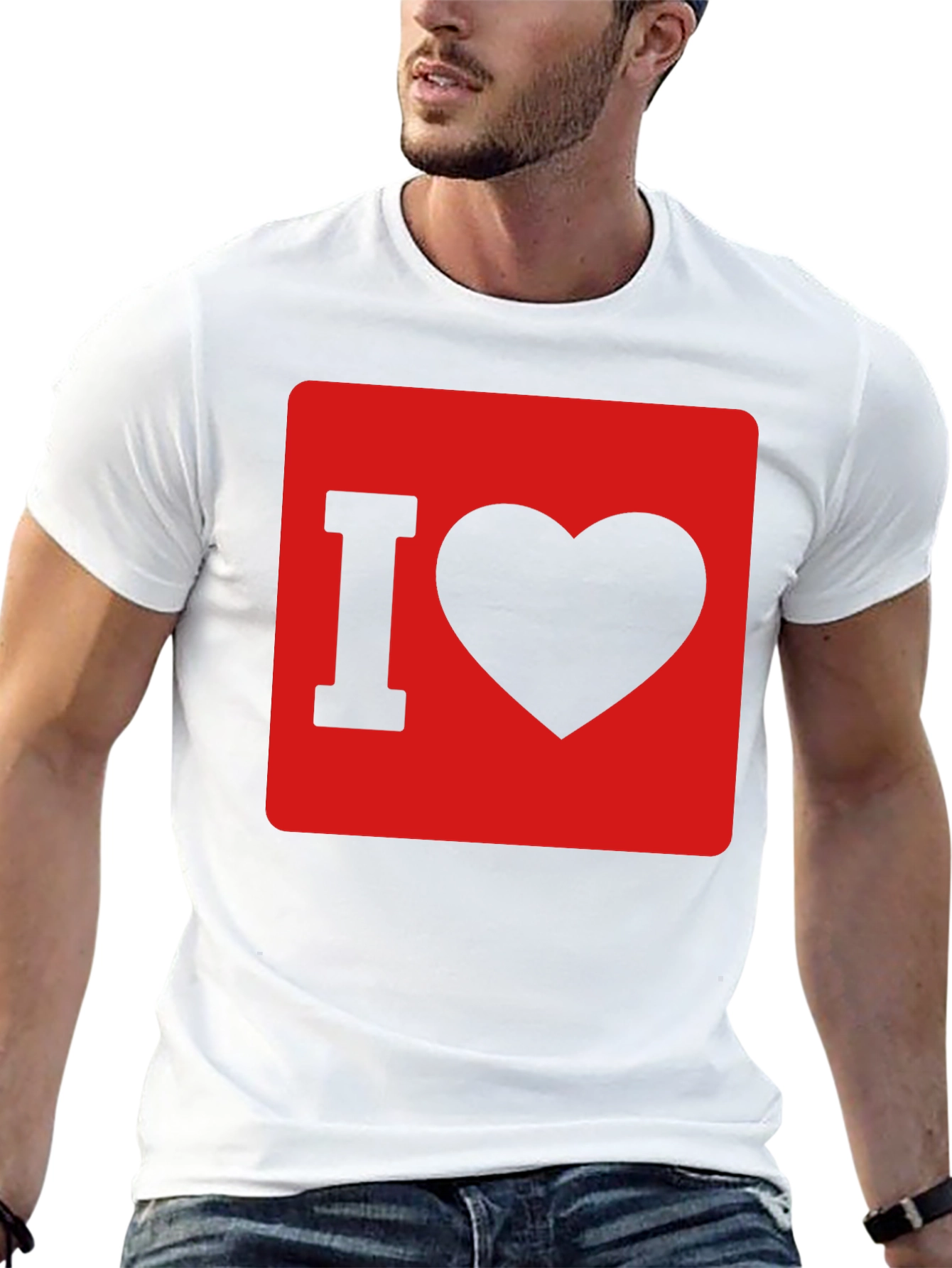 I Love Heart Graphic T-Shirt - Black Cotton Tee