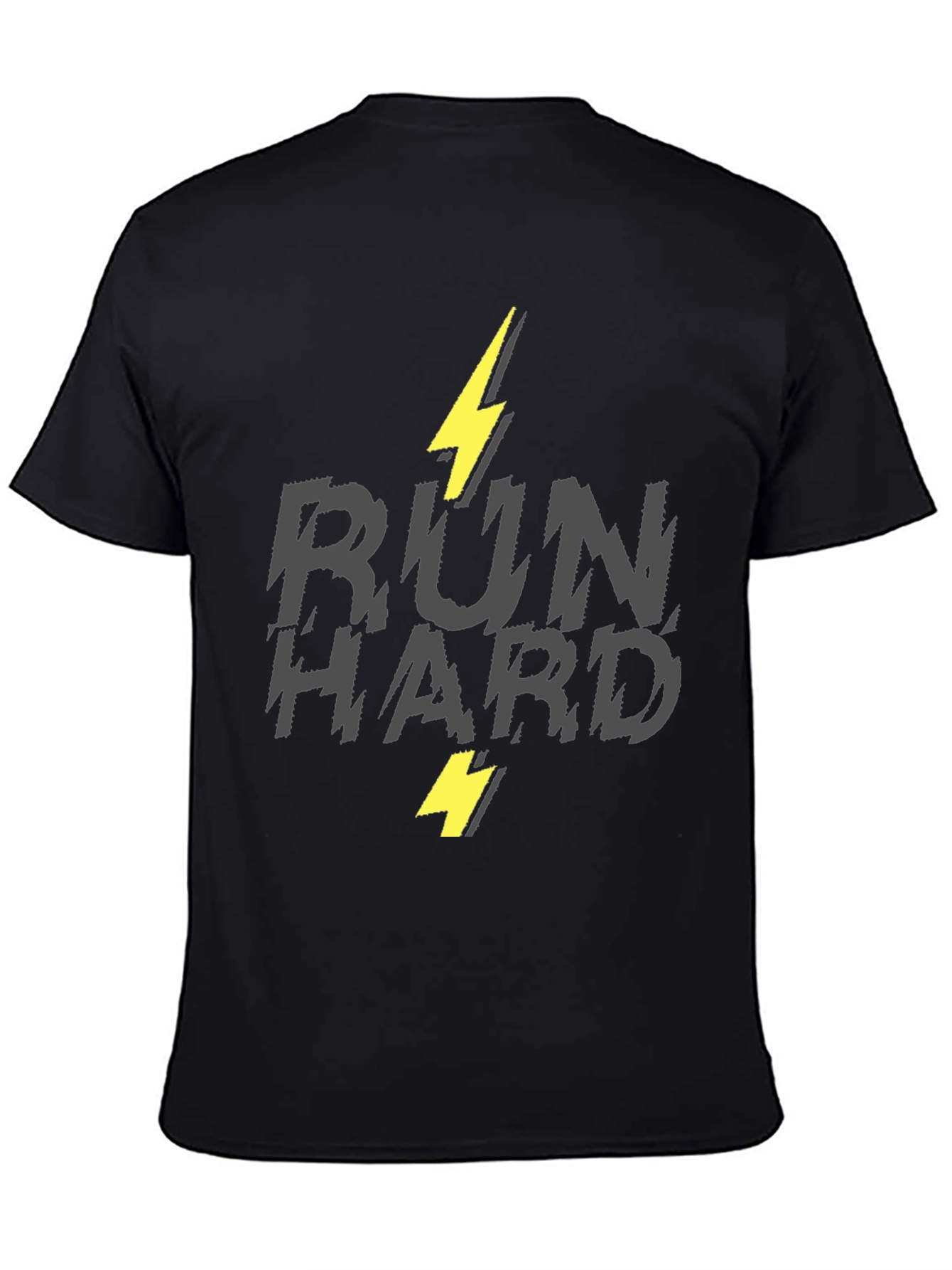 Run Hard Graphic T-Shirt - Lightning Bolt Design