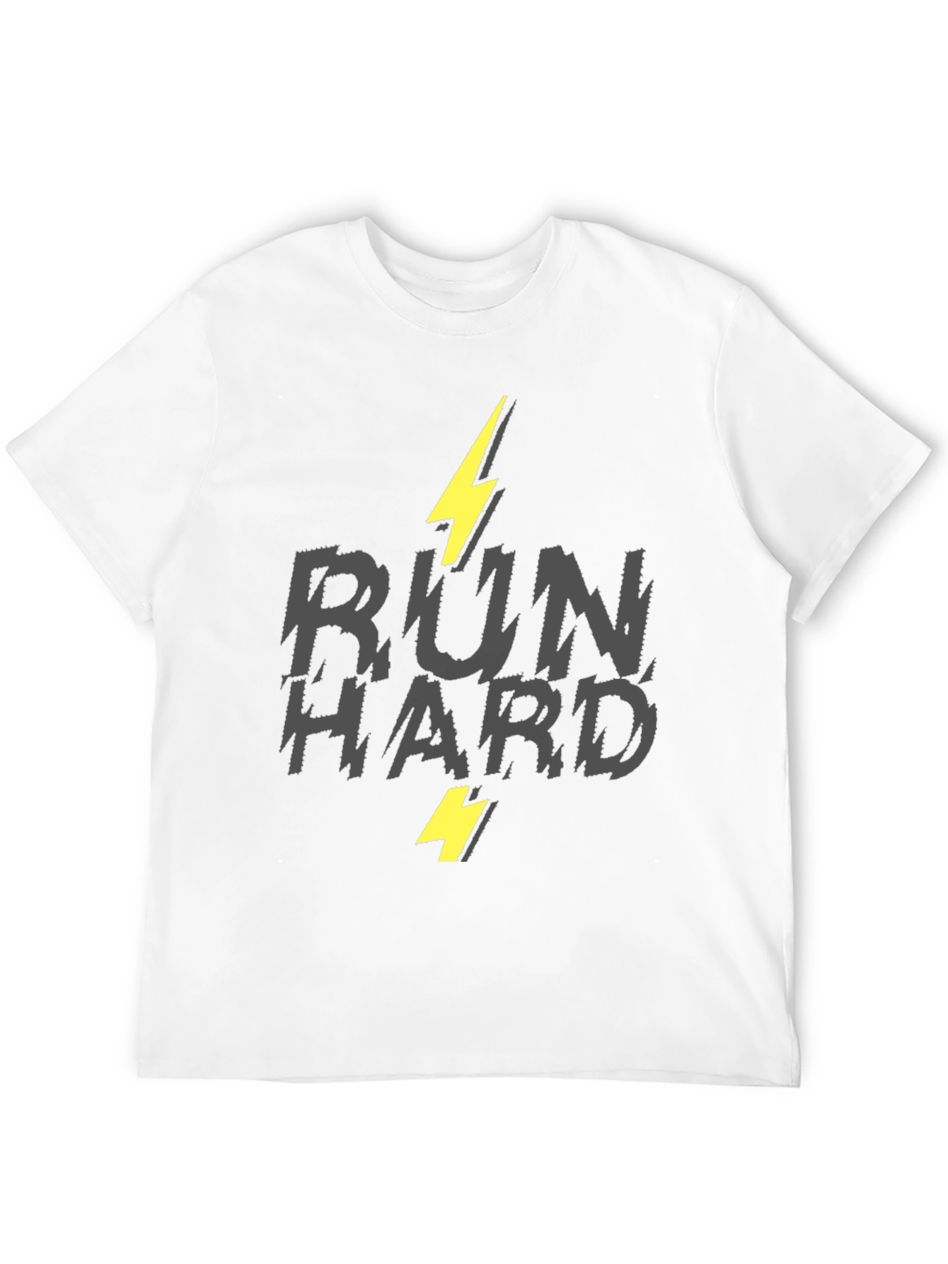 Run Hard Graphic T-Shirt - Lightning Bolt Design