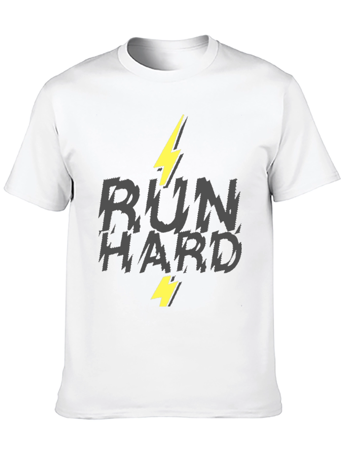 Run Hard Graphic T-Shirt - Lightning Bolt Design