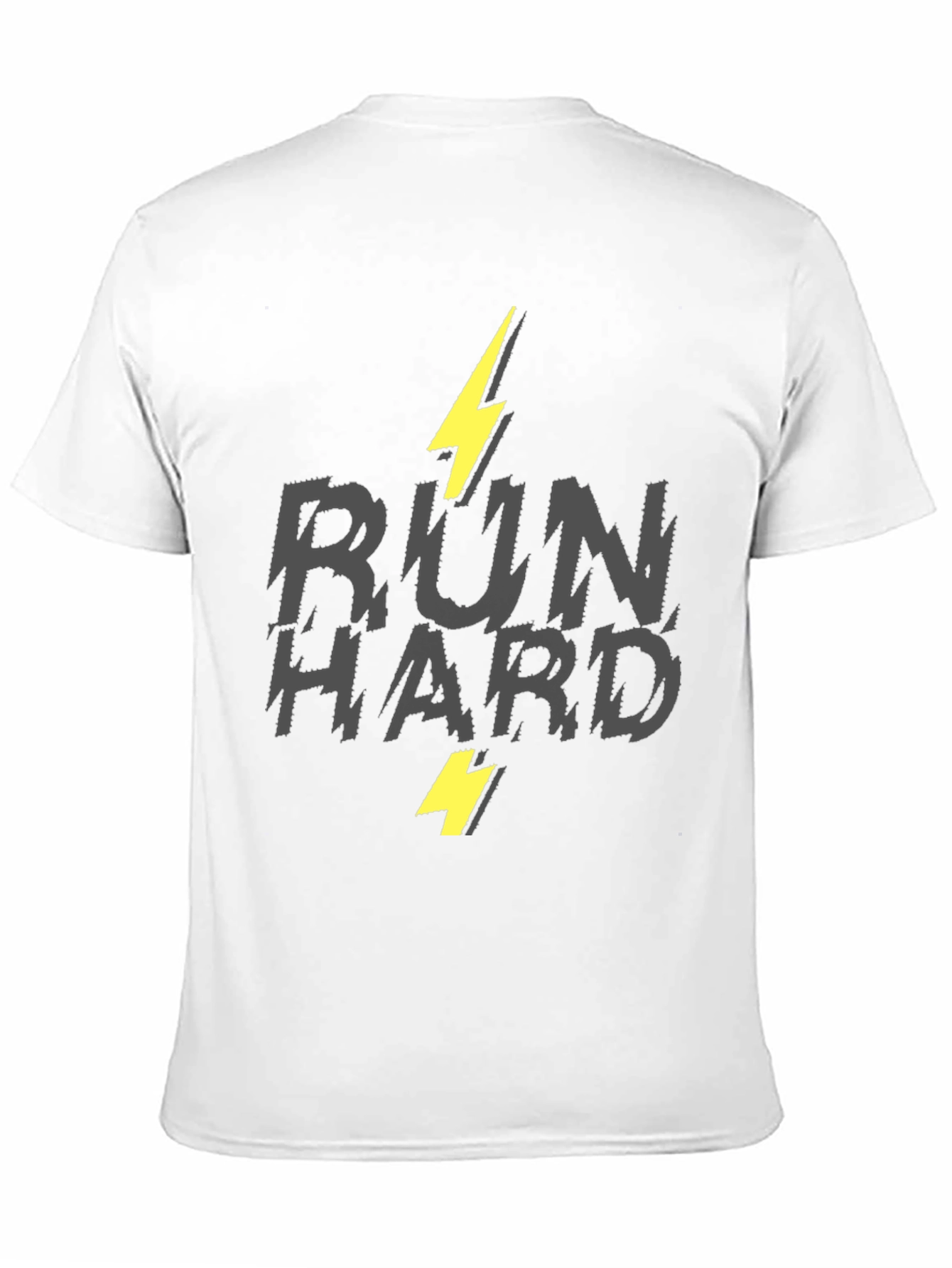 Run Hard Graphic T-Shirt - Lightning Bolt Design