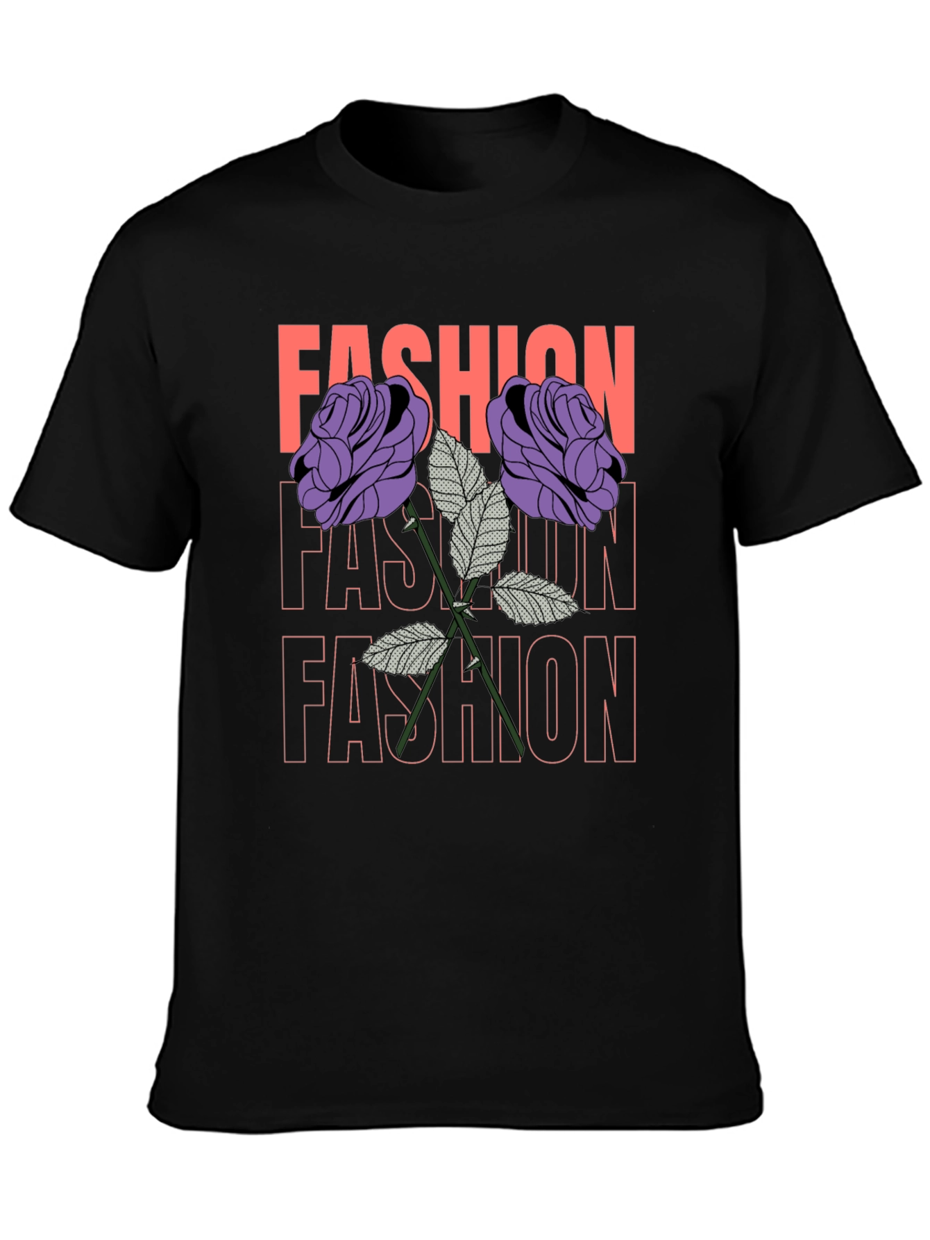 Fashion Roses Graphic Tee - Trendy Unisex T-Shirt