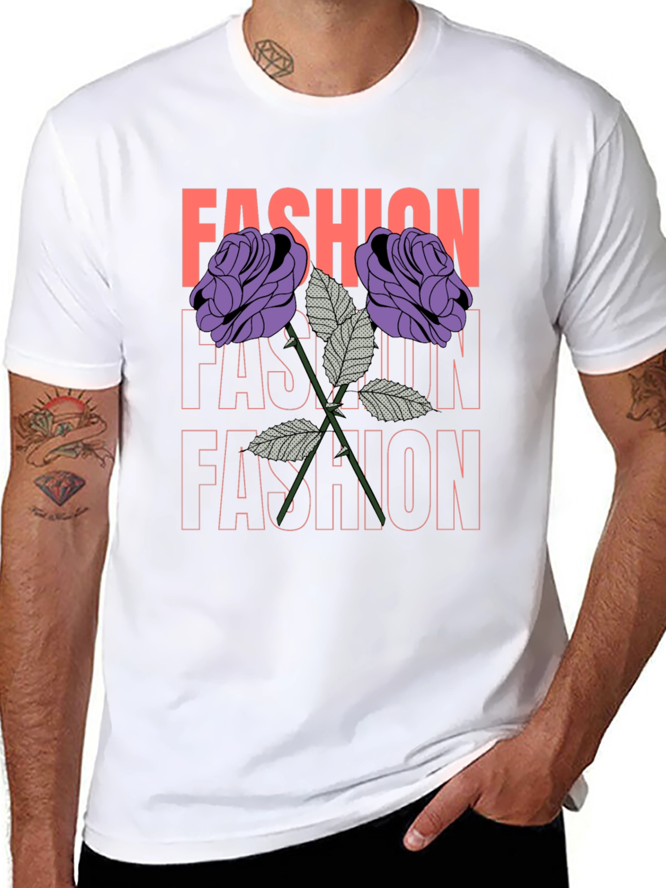 Fashion Roses Graphic Tee - Trendy Unisex T-Shirt