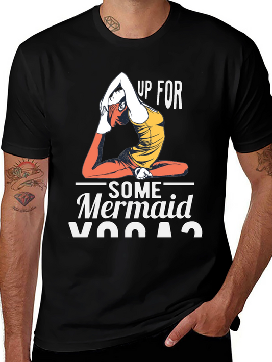Mermaid Yoga T-Shirt - Black Graphic Tee