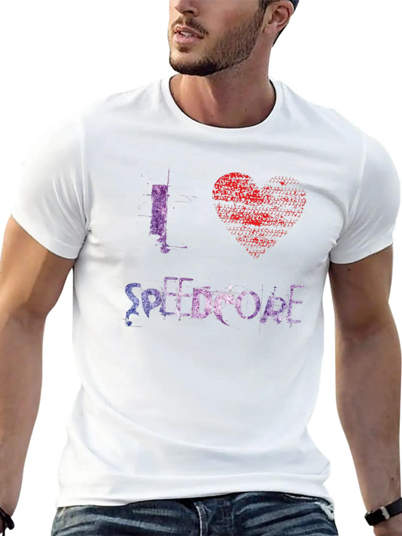 I Love SPEEDCORE Techno Hardtekk Raver Festival Unisex Casual T-Shirt – Clean Design For Daily Comfort