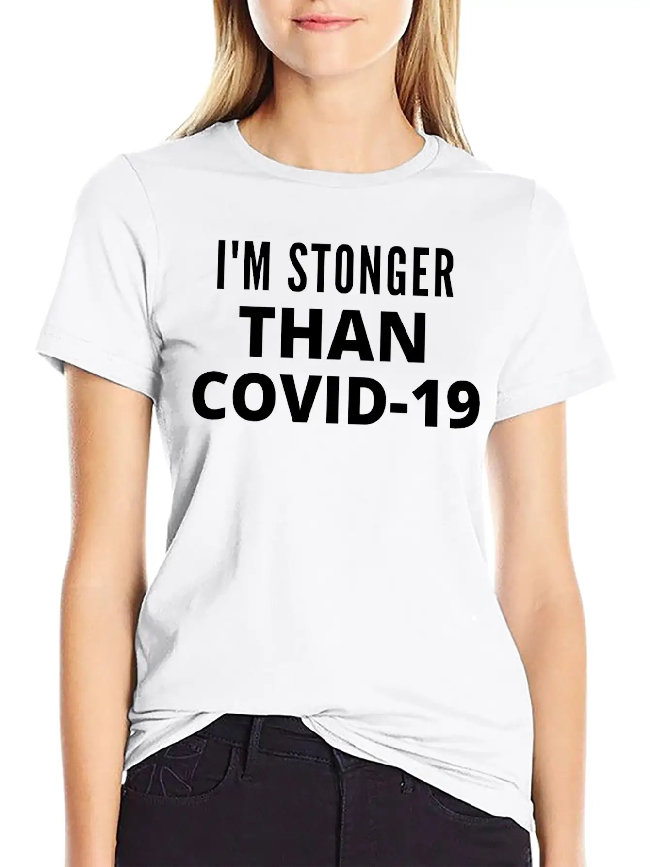 I M STRONGER THAN COVID 19 Unisex Casual T-Shirt – Clean Design For Daily Comfort