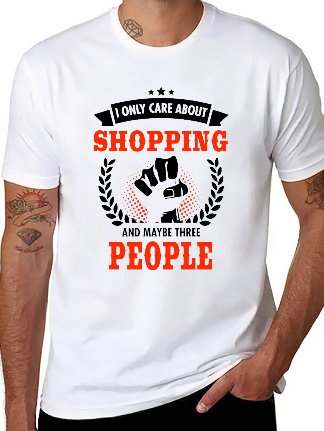 I Only Care About Shopping And Maybe Three People Unisex Casual T-Shirt – Clean Design For Daily Comfort